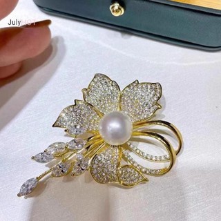 Julyhot Kim Cương Giả Hoa Ngọc Trai Trâm Cài Cho Nữ - Quần Áo Áo Trang Sức - Quà Tặng Massivedeals
