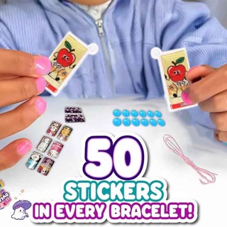 Sticki Rolls Sticki Book, Wearable & Shareable Sticker Bracelet, 50 Mini Sticke