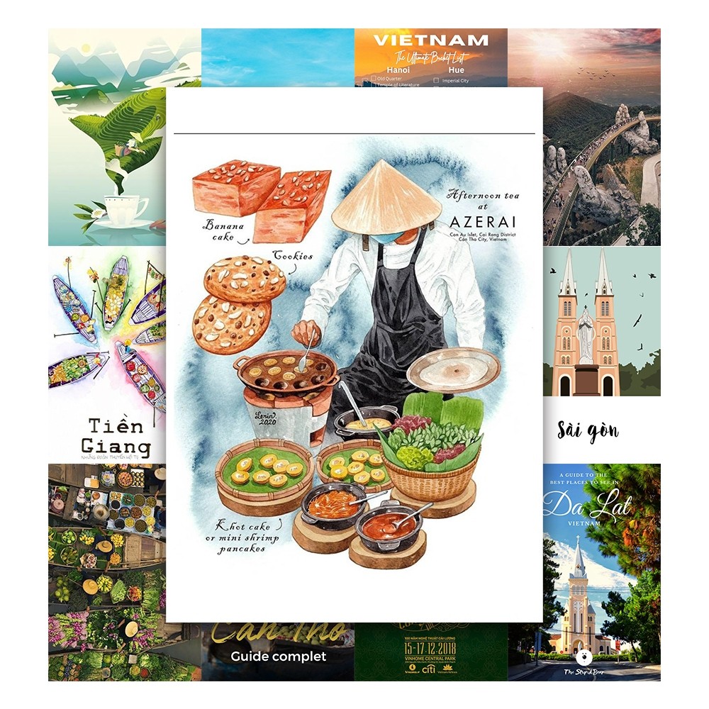 [Giấy] A4 In Màu - Set 50 Tờ Poster Giấy Dán Tường - HÌNH POSTER DU LỊCH VIỆT NAM - Decor Trang Trí Nhà | MS: 111577