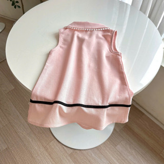 Váy Tiểu Thư Linen Hồng Nơ Đen Cho Bé Mặc Đi Học, Đi Chơi,.... 8-26kg