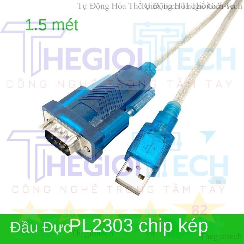 Dây cáp chuyển đổi USB 2.0 sang đầu DB9 9 Chân RS232 1M5, USB To Com RS ...
