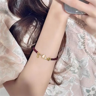 Vòng Tay Giàu Có Garnet Ice Bầu Trong Suốt Vòng Tay Nữ Đính Hạt May Mắn Mới Phong Cách Trung Hoa Phong Cách Retro Cung Điện Phong Cách