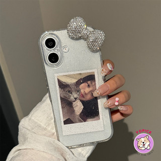 Diamond bow tie Phone Case for IPhone1716 15ProMax 13 15 New 12Pro Soft 14Promax Transparent Glitter Powder SF