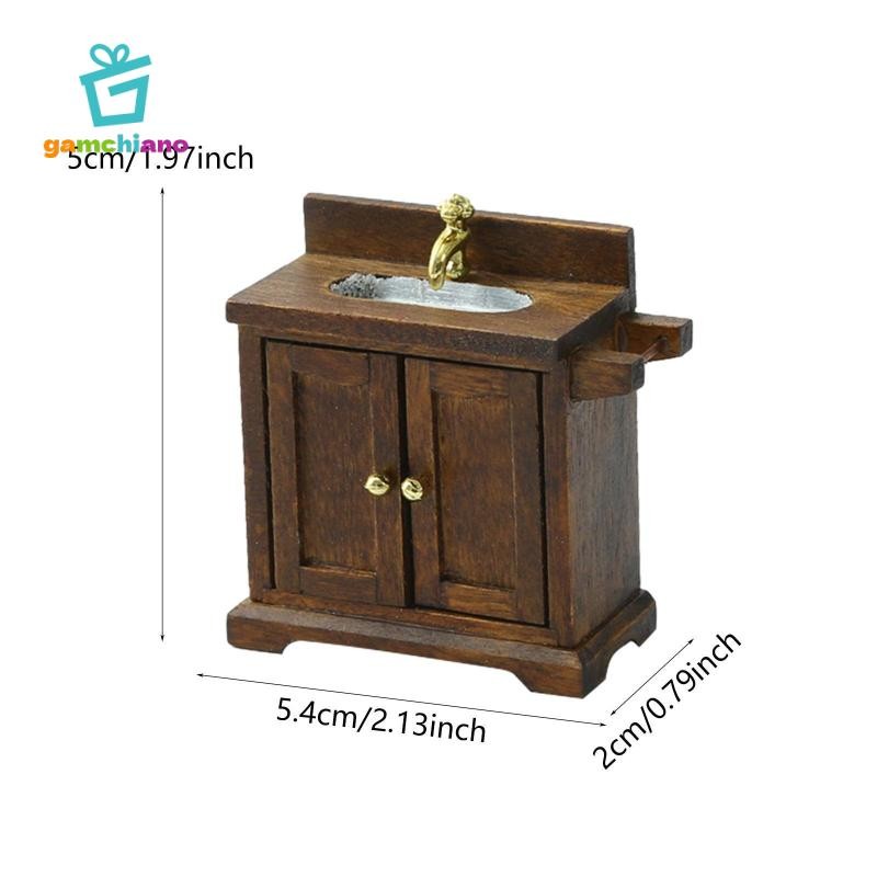 Đồ nội thất nhà búp bê gamchiano Mô hình nội thất thu nhỏ, Đồ chơi giả vờ cảnh cổ điển cho đồ dùng tỷ lệ 1 / 16,