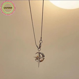 Safenh Mặt Trăng Sang Trọng Ngôi Sao Mặt Dây Chuyền Galaxy Vòng Cổ Dành Cho Nữ Thoáng Mát Cổ Dây Xích Xương Đòn Phong Cách Hàn Quốc Trang Sức Thời Trang Đảng Quà Tặng VN