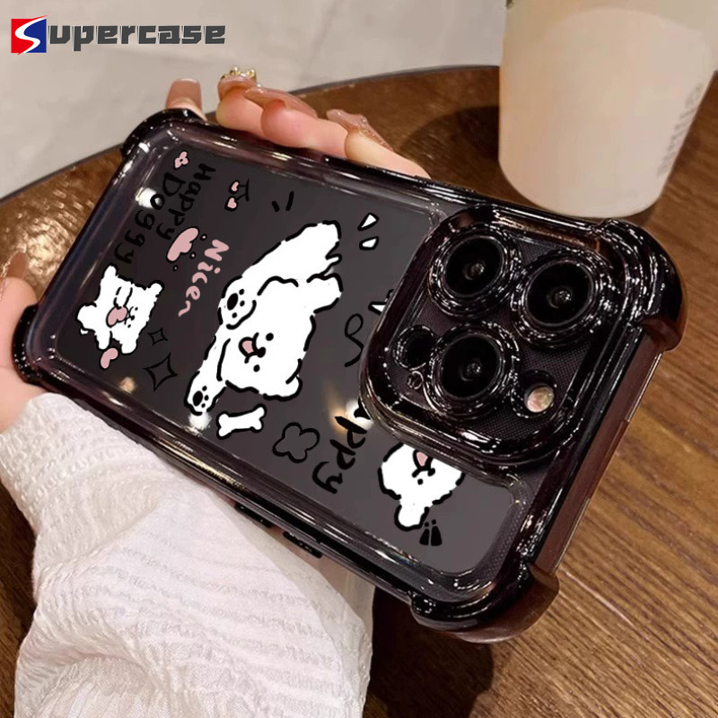 Ốp Điện Thoại Chó Con Chạy Dễ Thương Cho Xiaomi 17 Pro Max 15T Pro Xiaomi15T Xiaomi15TPro Vỏ Bảo Vệ Chống Sốc Bốn Góc Trong Suốt