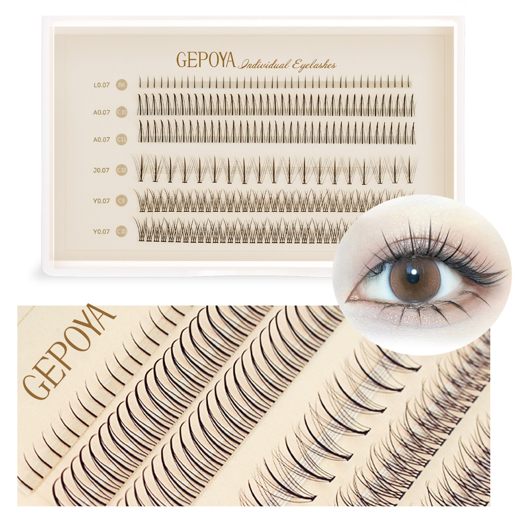 G103 Mi Giả GEPORA Sợi Mềm Nhẹ, Chân Mi Siêu Mỏng, Tự Nhiên, Không Kích Ứng