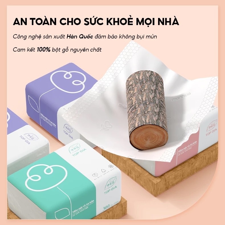 Giấy ăn rút Top Gia, thùng 30 gói/16 gói 4 lớp cao cấp tiện lợi
