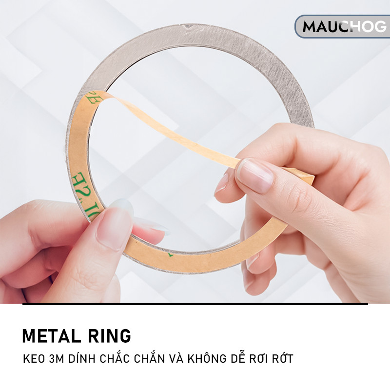 Vòng Kim Loại Hỗ Trợ Sạc Nam Châm Từ Tính Keo Dán 3M Cho Điện Thoại iPhone 17 Pro Max 16 15 14 13 12