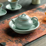 Tianqing Ru Kiln Họa Tiết Màu Đen Ấm Trà Gốm Nồi Đơn Hộ Gia Đình Kung Fu Ấm Trà Nồi Cổ Hộp Quà Tặng [A941] — ảnh 4
