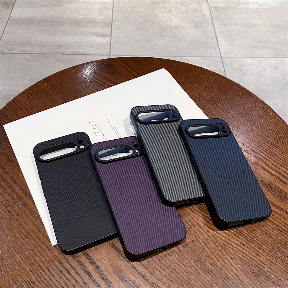 Dành Cho Google Pixel 9 Pro XL 9A Họa Tiết Sợi Carbon Từ Tính Ốp Lưng Điện Thoại Google Pixel 7 9 6 8 Pro XL 8A 7A 6A Pixel9 Pixel8 Pro Pixel9A Vỏ Da Bảo Vệ Chống Sốc
