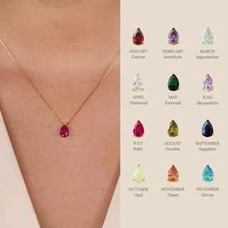 Vòng cổ mặt dây chuyền giọt nước tinh tế thời trang Mười hai chòm sao 12 viên đá khai sinh Chuỗi xương đòn Zircon đầy màu sắc Bé gái Mặc phụ kiện phù hợp Quà tặng đổi sinh nhật Hàng có sẵn