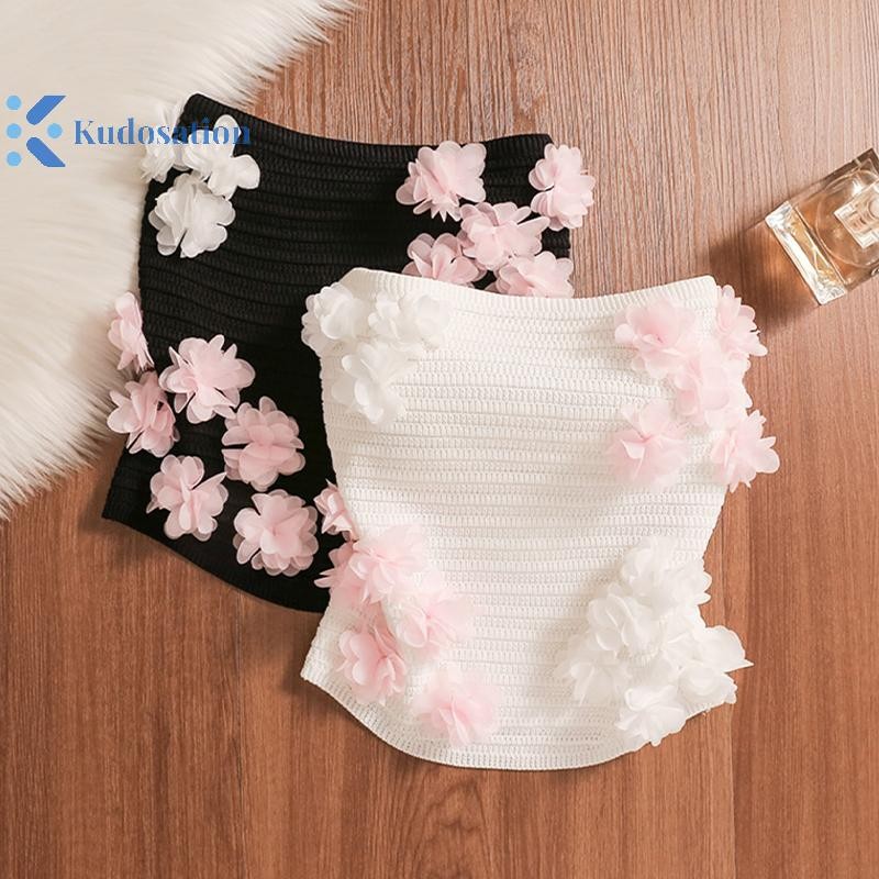 Kudosation Nữ Hoa Ngọt Ngào Dây Gợi Cảm Mùa Hè Ngày Lễ Bãi Biển Co Giãn Crop Top Đẹp