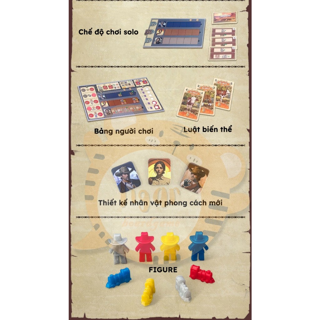 Boardgame  Great Western Trail: Second Edition bản Trung Cao Bồi Miền Viễn Tây Tigar 2S5889