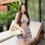 Bộ đồ bơi in hoa Treeling dành cho nữ Bộ đồ bơi cổ dây có bộ đồ tắm Ruffle Coverup Wrap Backless Swimmin