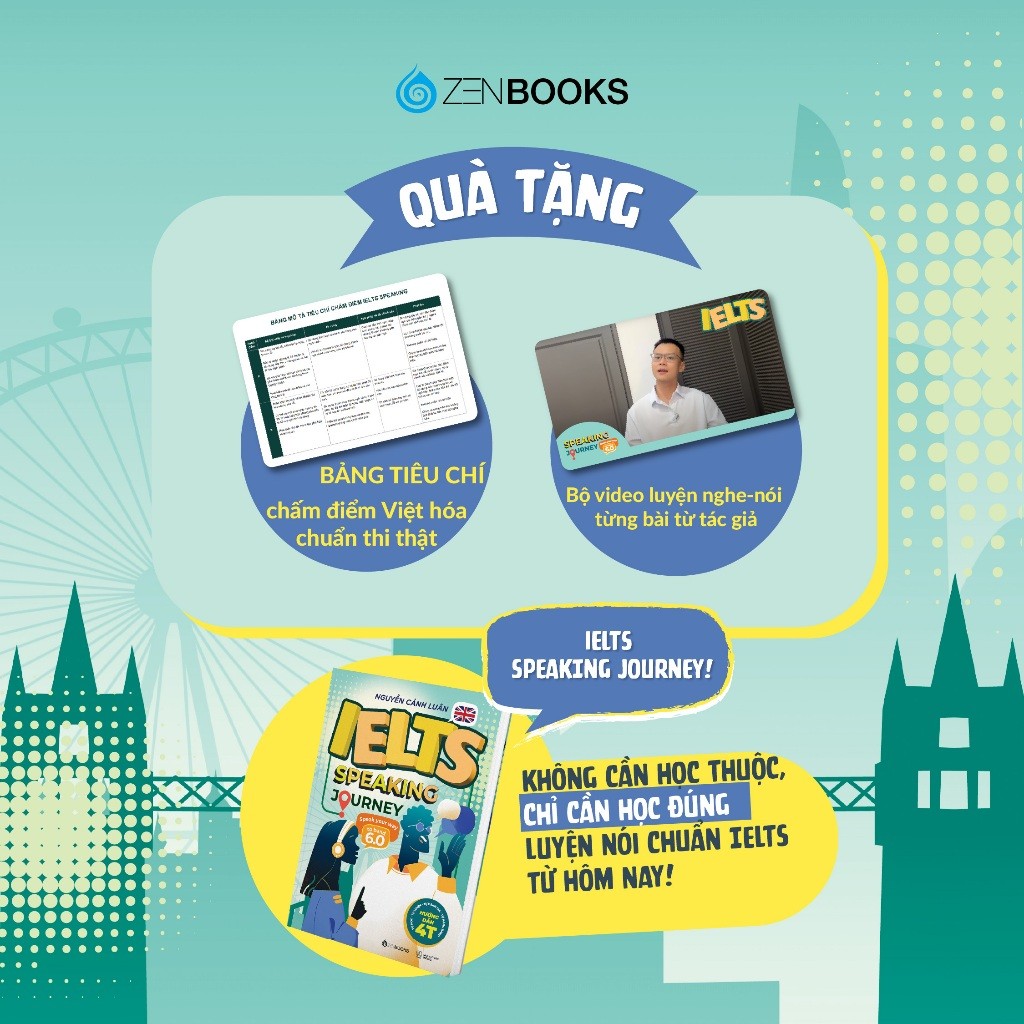 Ảnh Sách - IELTS Speaking Journey: Lộ trình tự học IELTS Speaking từ cơ bản đến band 6.0  - Nguyễn Cảnh Luân - Zenbooks 1