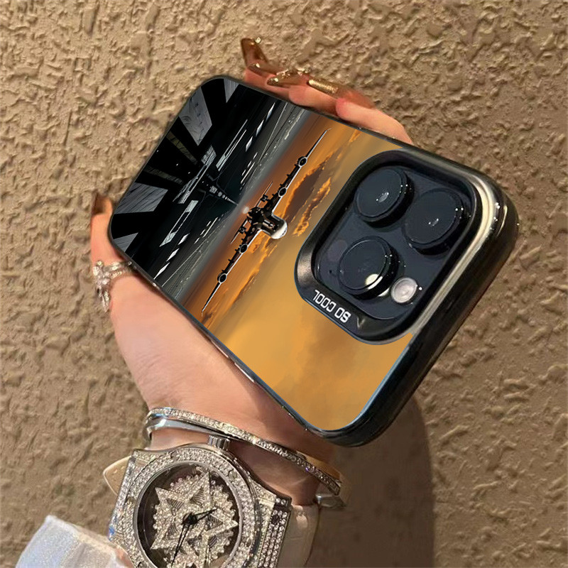 Dành Cho iPhone16 15 14 13 12 11 Pro Max 16e Cho iPhone XS Max X XR 8 7 Plus SE2020 2022 Dazzling Ô Tô Máy Bay Bạc IMD Kim Loại Cứng Chống Sốc