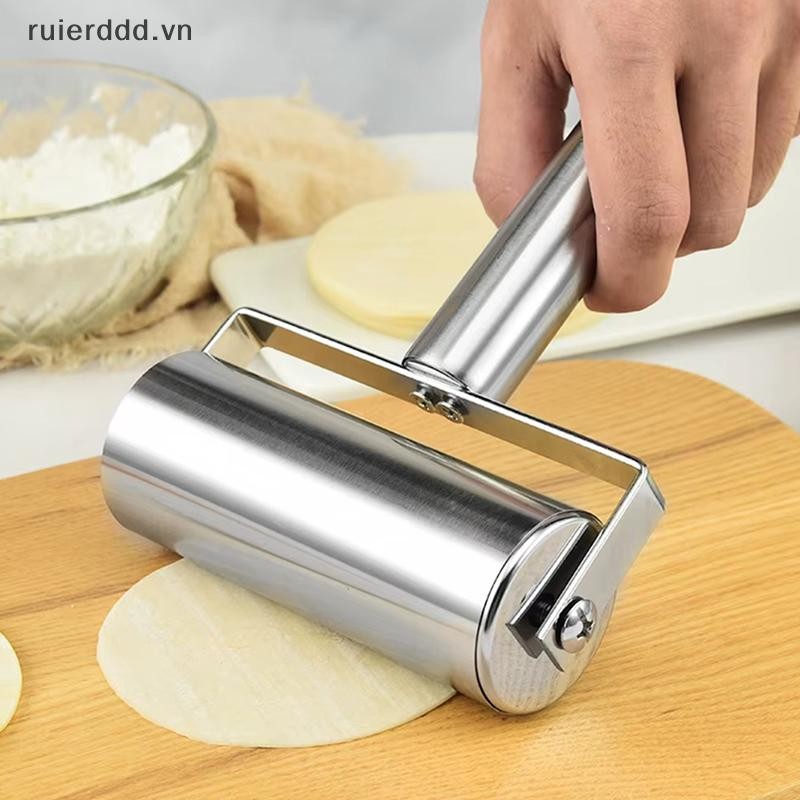 # ruierdd # Thép không gỉ Đơn / Đôi Cán Pin Chống Dính Bột Bánh Ngọt Con Lăn Nhà Bếp Bánh Bao Máy Mì Pizza Pies Dụng Cụ.