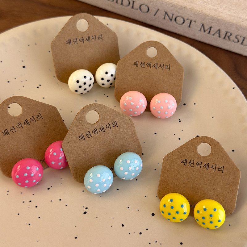 Macaron Nhiều Màu Sắc Kẹo Nấm Bóng Bông Tai Nhỏ Giọt Glaze Bông Tai