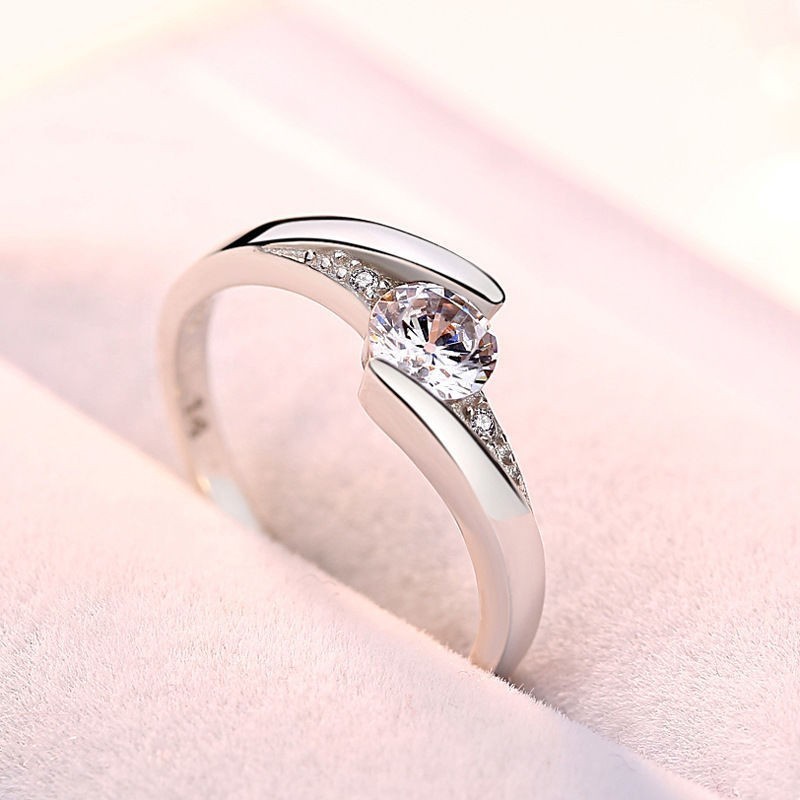 Thời Trang Chữ Thập Kim Cương Cặp Đôi Nhẫn Có Thể Điều Chỉnh Độc Đáo Thời Trang Hứa Cưới Cặp Đôi Nhẫn Nam Nữ