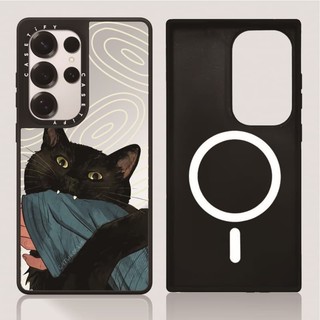 Casetify X bite you Case Matte Black & Sliver Mirror Vỏ hút từ tính Samsung Galaxy S23 S24 S25 Ultra Plus Mặt sau cứng có hộp khắc logo