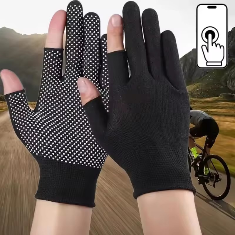 1 / 3 / 5 Đôi Găng Tay Nửa Ngón Chống Trơn Trượt / Găng Tay Làm Việc An Toàn Nylon Thoáng Khí