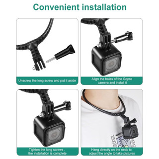 Giá đỡ điện thoại cổ HOMELYHUB, Hỗ trợ vòng cổ treo chống rung, Dây đeo dây buộc có thể điều chỉnh Vlog Giá đỡ điện thoại thông minh cho phụ kiện máy ảnh Hero / Insta360