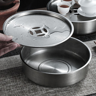 Trà Rửa Đơn Giản 01218 Chaoshan Retro 304 Thép Không Gỉ Khay Trà Giả Tín Nồi Cheng Khô Ướt Làm Trà Nhỏ Bàn Người Công Nhân Thoát Trà Bộ Tối Giản