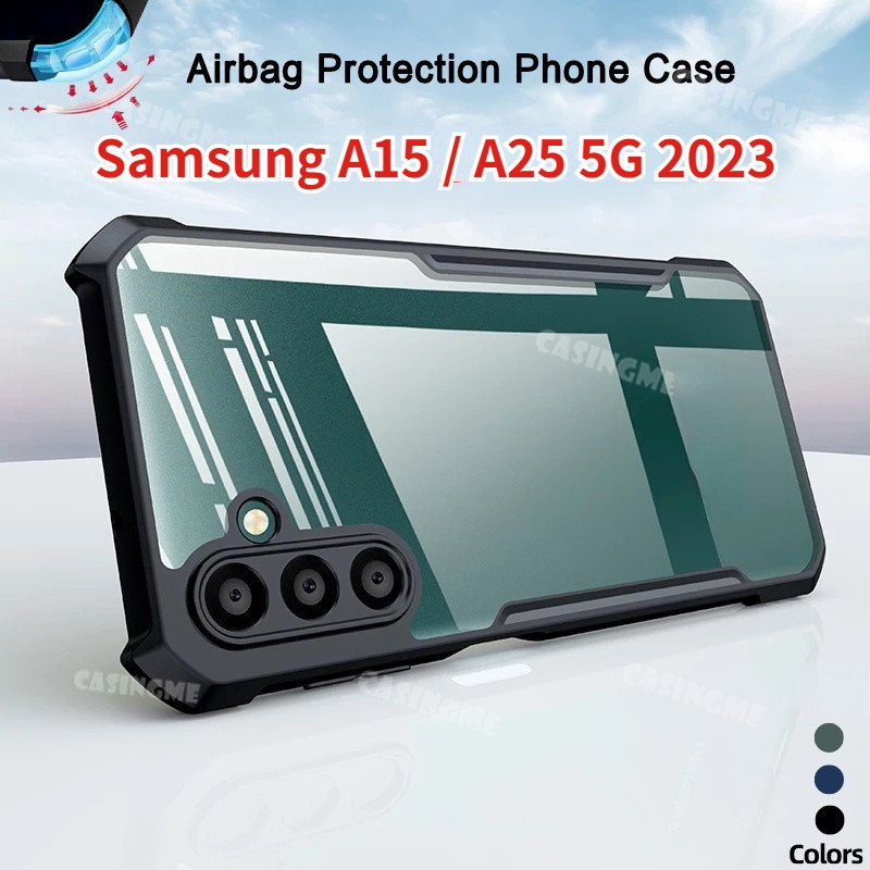 Ốp lưng Samsung A15 A16 5G 2023 Transprent AirBag cho Samsung Galaxy A25 A35 A55 SamsungA15 A 15 A15 4G 5G Ốp lưng chống sốc Vỏ điện thoại cứng trong suốt Bảo vệ lưng mỏng Cov