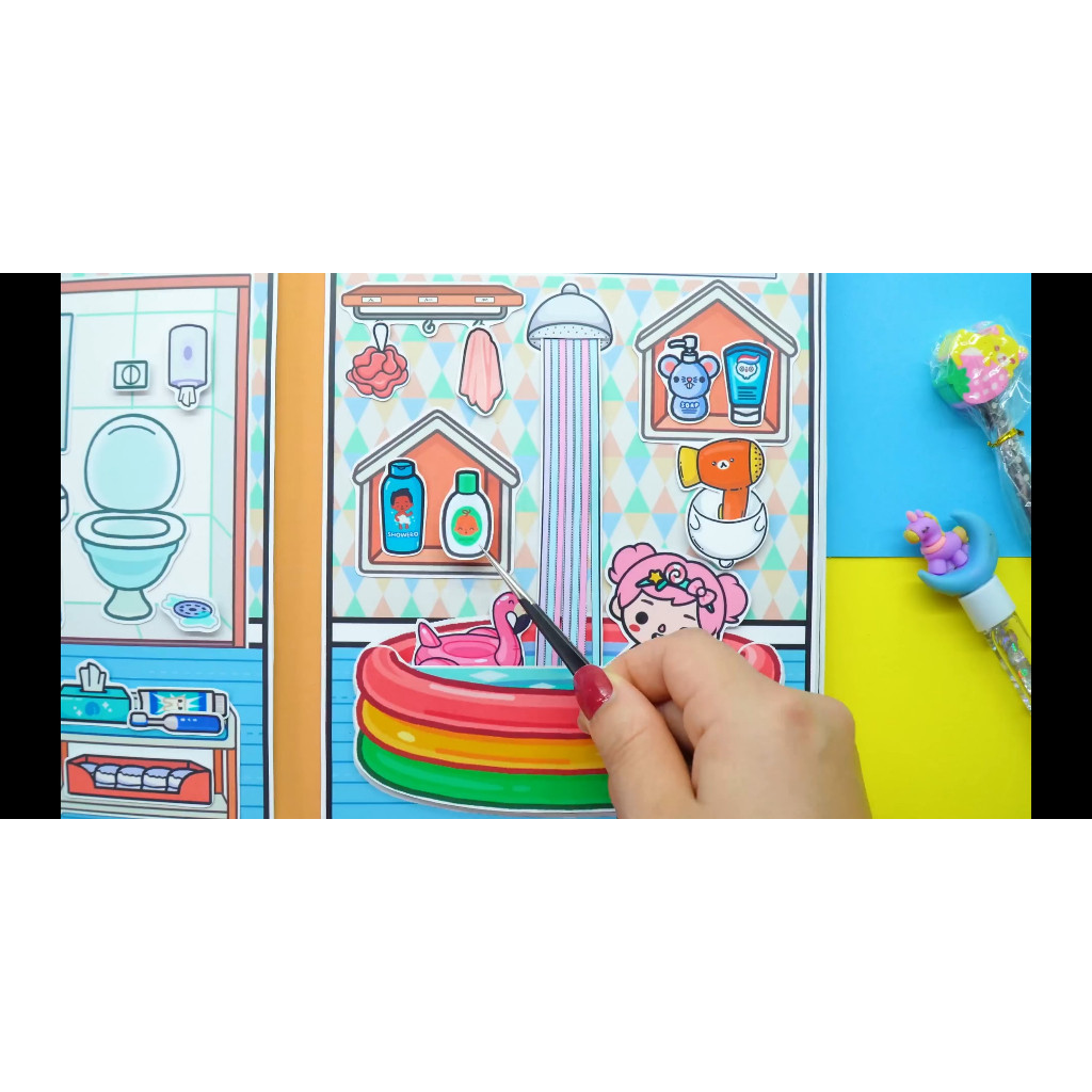 ĐỒ CHƠI NGÔI NHÀ BÚP BÊ GIẤY CẮT THỦ CÔNG DIY - Baby Villa In Quiet Book -