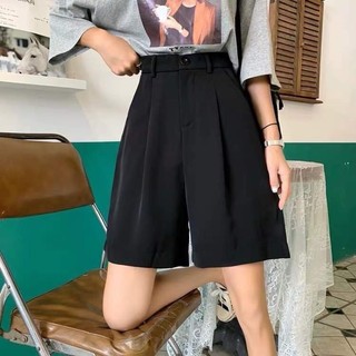 Quần Short Nữ Cạp Cao Quần Short Ống Rộng Dáng Lửng Lưng Chun Ulzzang Siêu Xinh chất tuyết mưa loại đẹp MA279