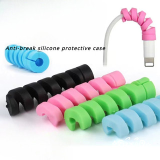 1 Chiếc Đa Năng Xoắn Ốc Cáp Dữ Liệu Bảo Vệ, Cáp Sạc Điện Thoại Di Động Di Động Chống Rỉ Và Phá Dây Bảo Vệ Lưu Trữ Silicon Cáp Cuộn Dây Chống Vỡ