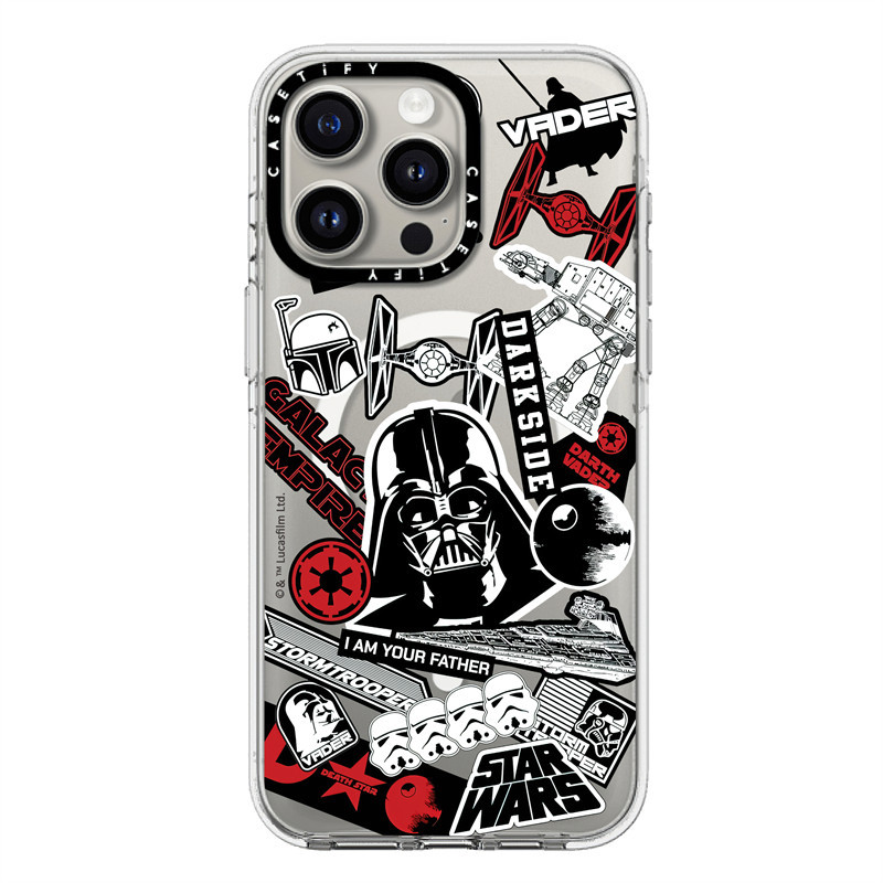 Casetify X STARWARS Ốp Lưng Trong Suốt Hút Từ Tính Trong Suốt Cứng Acrylic Mặt Sau TPU Edge Case Sideband Phông Chữ Ốp Lưng Điện Thoại Tác Động Cho Apple IPhone 13 14 15 Pro Max Có Hộp