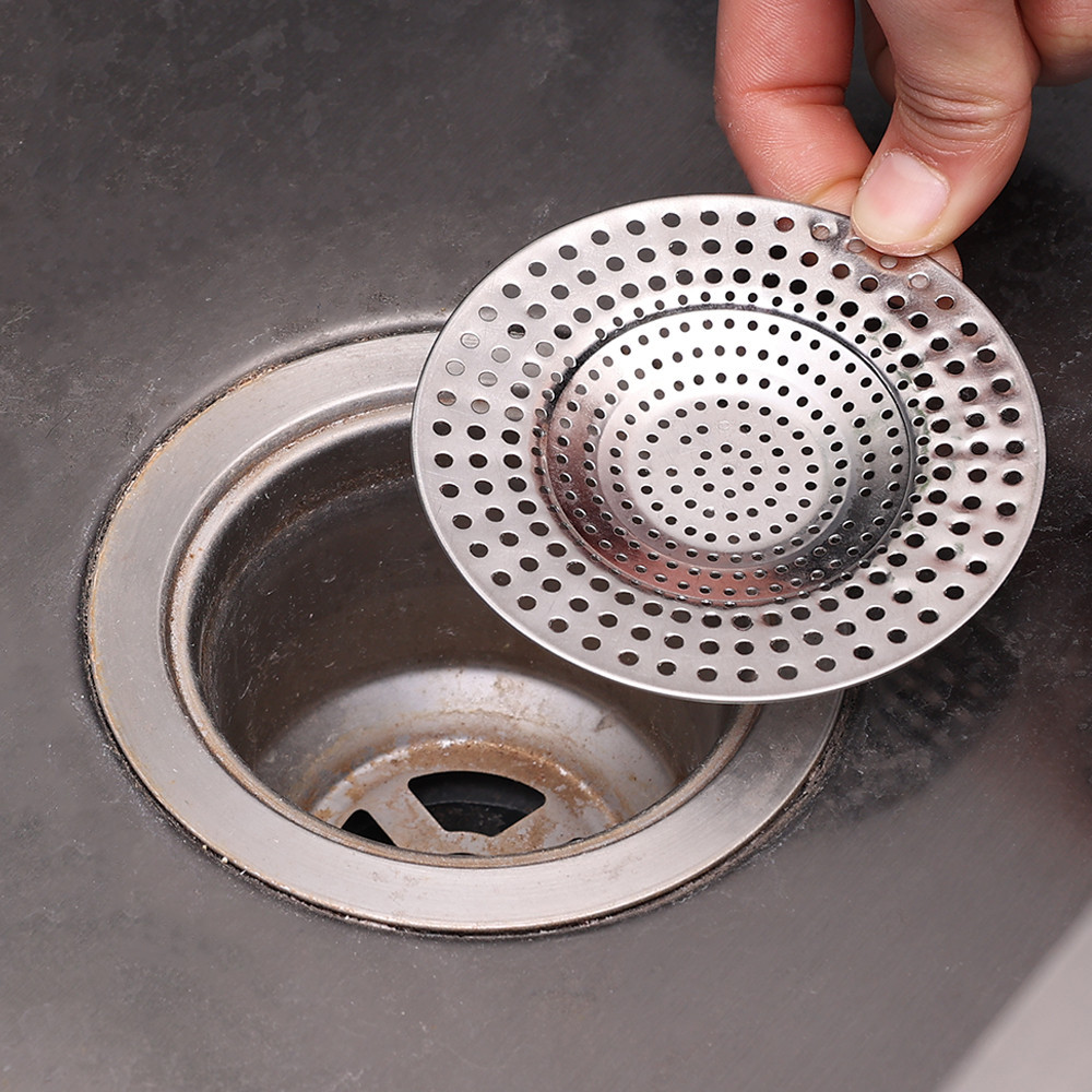 Dụng cụ lọc bồn rửa nhà bếp bằng thép không gỉ - Thoát sàn phòng tắm - Chống tắc nghẽn, Chống côn trùng, Chống mùi hôi - Bộ lọc cống vòi hoa sen lưới tròn - Bẫy tóc thoát nước bồn tắm