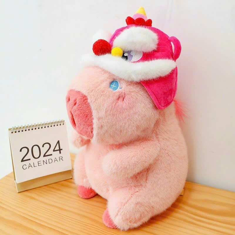 Capybara Hồng Có Tóc Capybara Hồng Kì Lân Đáng Yêu Sản Phẩm Cao Cấp Chất Liệu Vải Lông Thú Sợi Dài Mêm Mại
