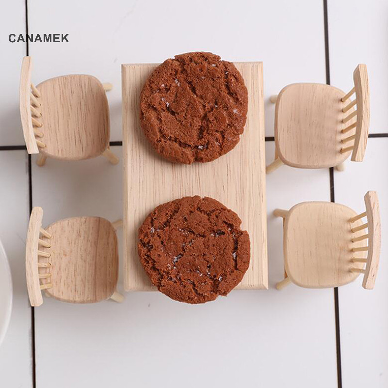 Canamek 1 / 12 Thu Nhỏ Nhà Búp Bê Nội Thất Bàn Ăn Ghế Mô Phỏng CSF