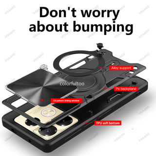 Dành Cho Infinix Note 40 Pro Plus 40Pro + Note40 Note40Pro 4G 5G Đẩy Trượt Bảo Vệ Ống Kính Máy Ảnh Vỏ Cứng Giá Đỡ Vòng Từ Tính Vỏ Giáp Chống Sốc Ốp điện thoại