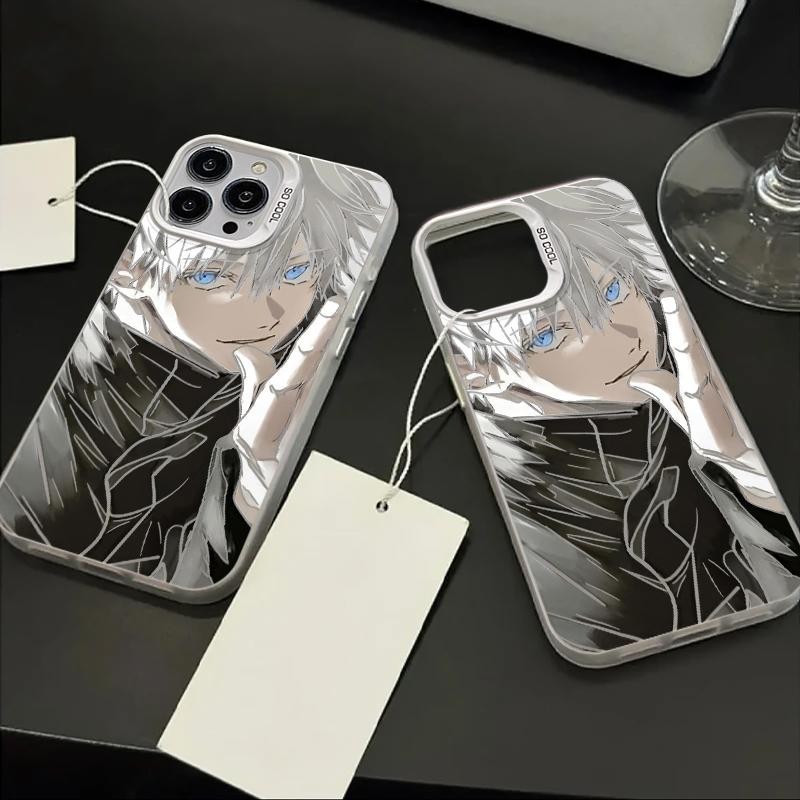 Ốp Lưng Cho Samsung Galaxy S20 S21 S22 S23 S24 Plus Ultra S23FE Jujutsu Kaisen Gojo Satoru IMD Frosted 2 Trong 1 Glow Laser Case Cool Trend Thương Hiệu Anime Phim Hoạt Hình Vỏ Điện Thoại