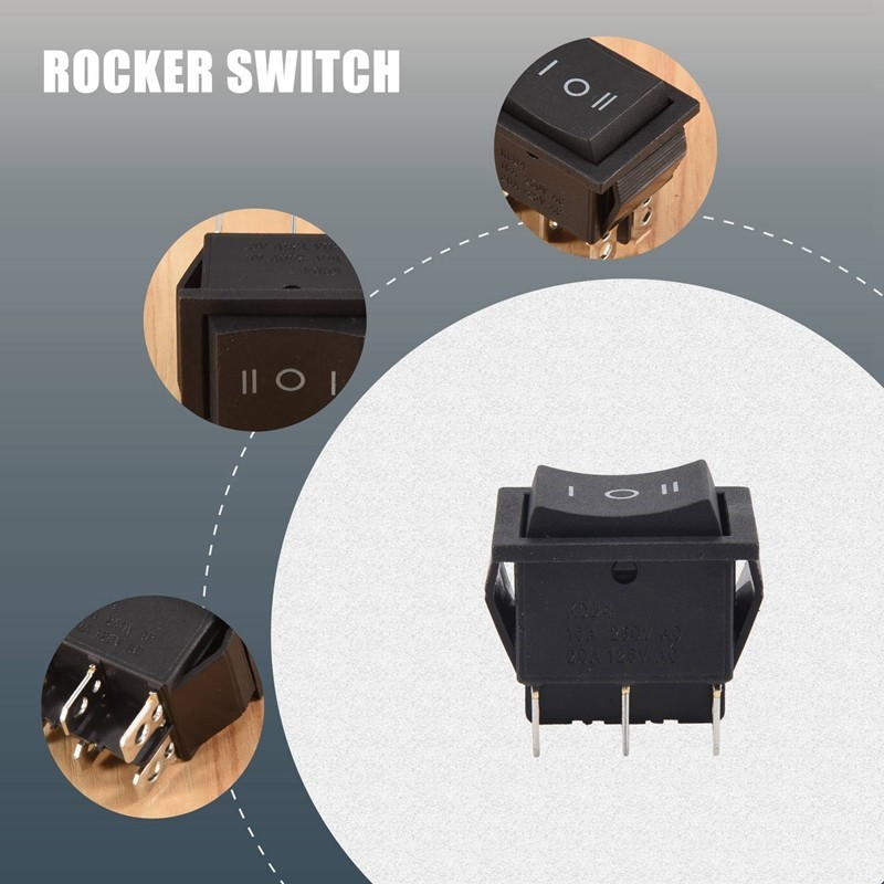 6 đầu cuối 3 vị trí BẬT / TẮT / BẬT DPDT Thuyền Rocker Switch 16A 250VAC 20A 125VAC
