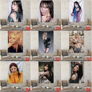 Aespa < Armageddon > Tấm thảm Polyester treo tường có kẹp Karina & Giselle & Winter & Ningning Tấm thảm treo tường Quà tặng trang trí nhà cửa