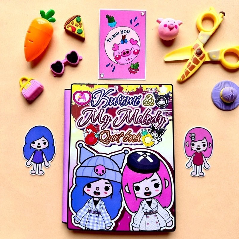 toca life world Book Toka Kuromi và Melody lắp ráp nhà búp bê búp bê giấy ngôi nhà búp bê nhà búp bê giấy sticker