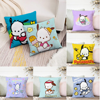 Pochacco Sanrio Family 's Mới Hoạt Hình Dễ Thương Gối Thời Trang Trẻ Em Xe Hoạt Hình Dễ Thương Cusion Cover Vỏ Gối Trang Trí Nhà (Không Có Lõi Gối)