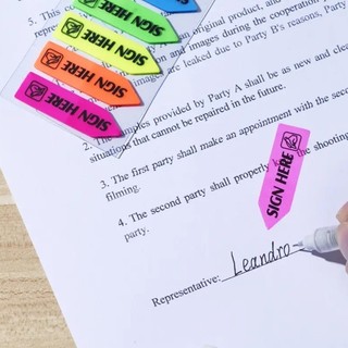 DE Sign Here Tabs Sign Date Sticker Flag Dễ dàng đăng cho trường học văn phòng
