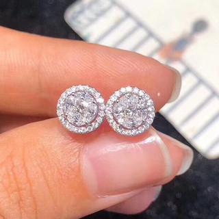 S925 Bạc Zircon Bông Tai Thời Trang Đơn Giản Trang Sức Bông Tai Nữ Quà Tặng Cưới Bán Buôn