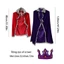WEETW Halloween King Cape, Áo Khoác Trang Phục Halloween Ngộ nghĩnh Đạo Cụ Cosplay, Tiệc Cosplay Thời Trang Hoàng Tử Thực Tế Thái Trẻ Em