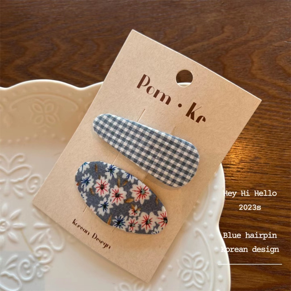2 Cái / bộ Kẹp Tóc Denim Xanh Hàn Quốc Kẹp Tóc Trẻ Em BB Clip