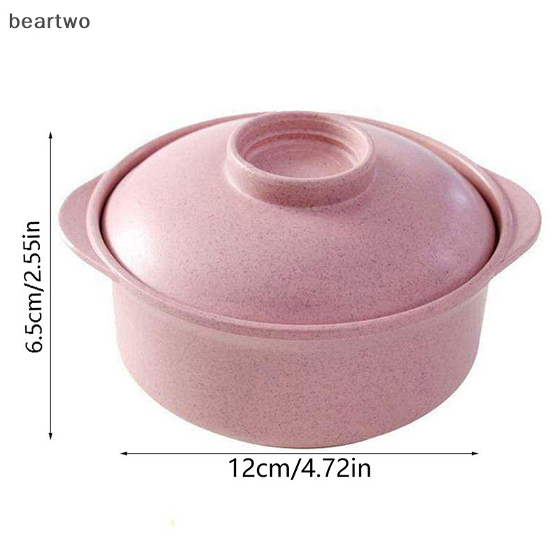< Beartwo > Bát mì có nắp súp Bát cơm nóng Hộp đựng thức ăn phong cách Nhật Bản đẹp