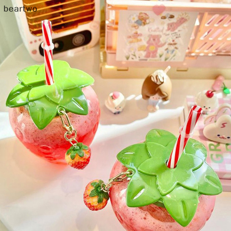 < Beartwo > 500ml Mùa Hè Dễ Thương Dâu Ống Hút Nước Sữa Cà Phê Ống Hút Cho Gia Đình Đẹp