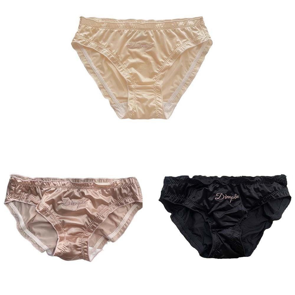DARON Xù Quần Lót Lụa Satin, Thêu Chữ Giữa Eo Nữ Satin Quần Đùi, Quần Lót Thoải Mái Quần Lót Nữ Đồ Lót Hàng Ngày