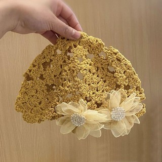 Mũ dệt kim Skullies ren thoáng khí, phong cách hoa, phù hợp mùa hè